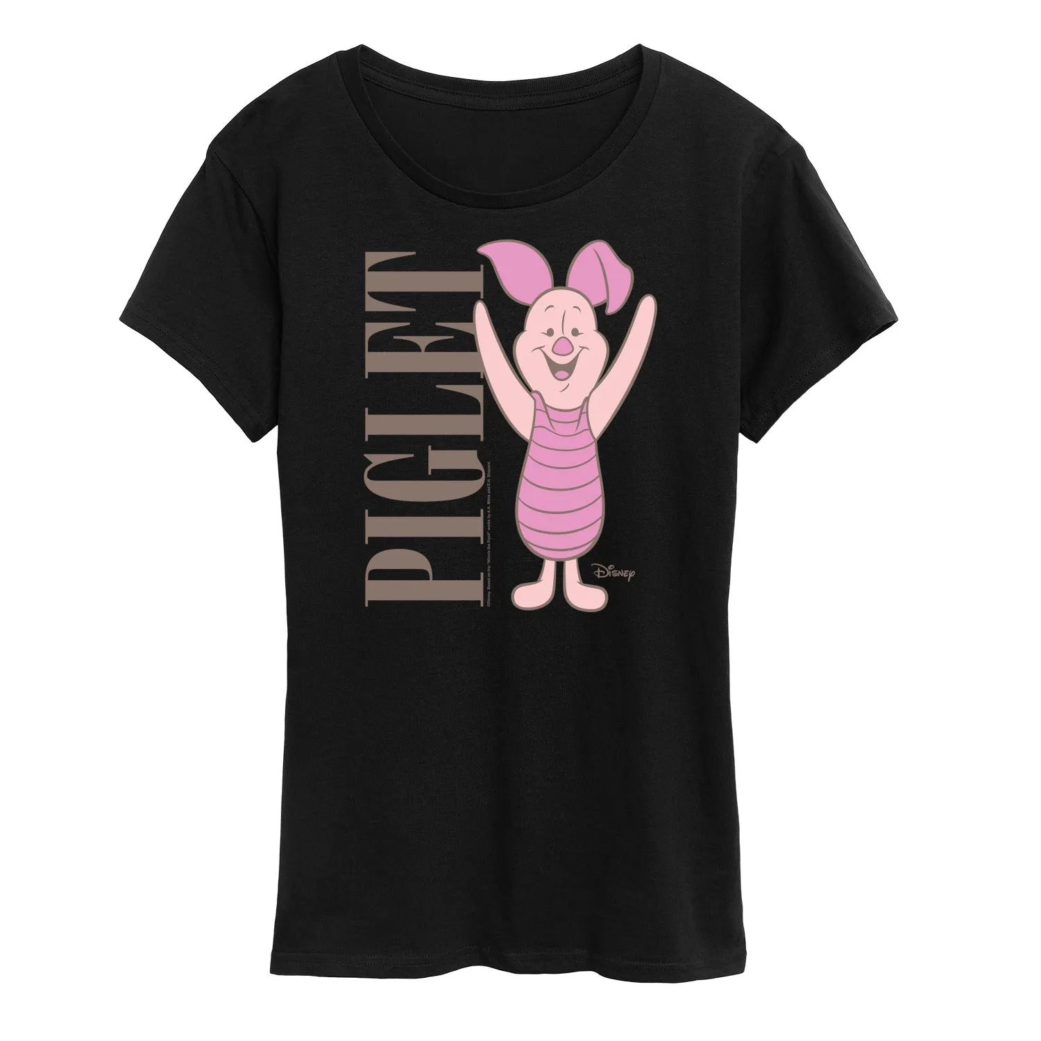 Winnie the Pooh - Happy Piglet - Women's Short Sleeve Graphic T-Shirt sold by Zulily product image thumbnail 2