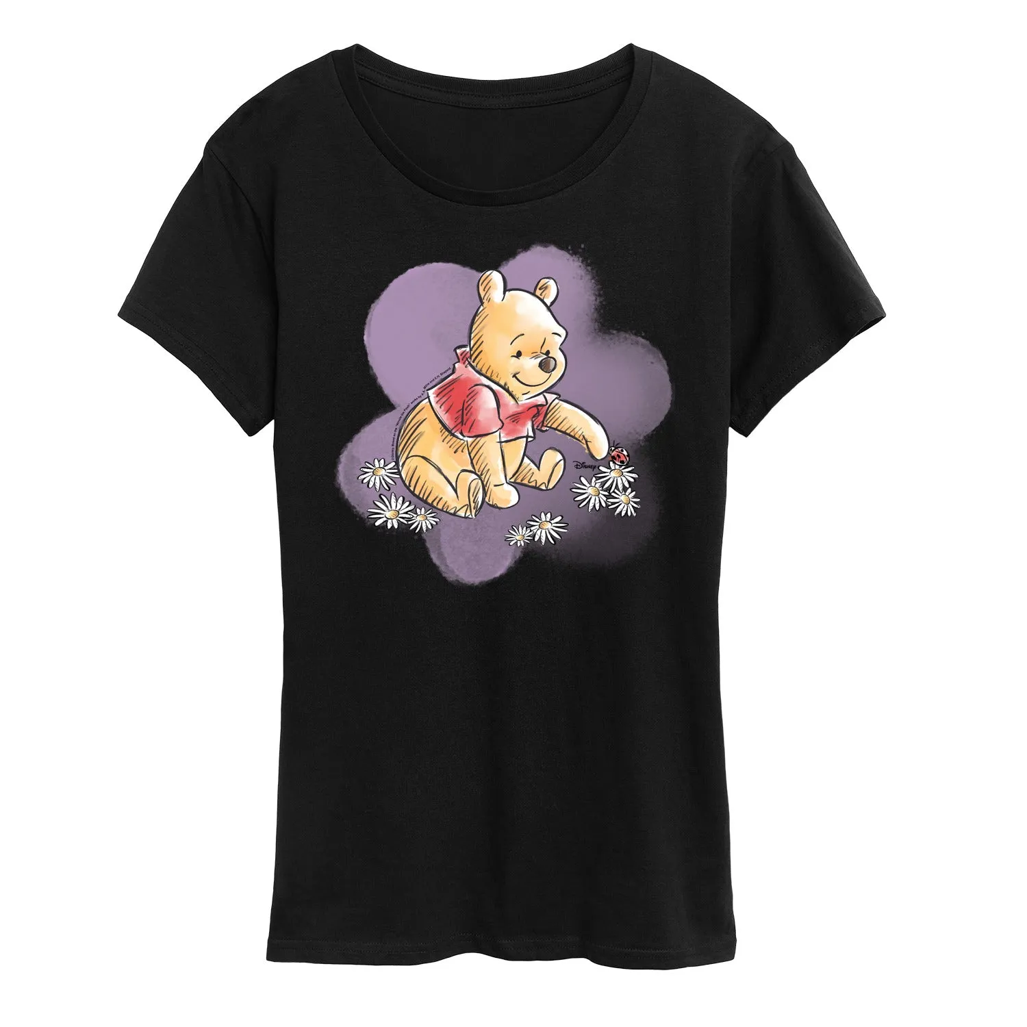 Winnie the Pooh - Water Color Pooh Floral - Women's Short Sleeve Graphic T-Shirt sold by Zulily product image thumbnail 2