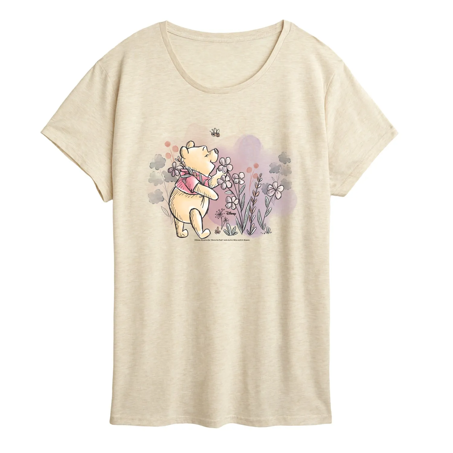 Winnie the Pooh - Pooh Smell The Flowers - Women's Short Sleeve Graphic T-Shirt sold by Zulily product image thumbnail 2