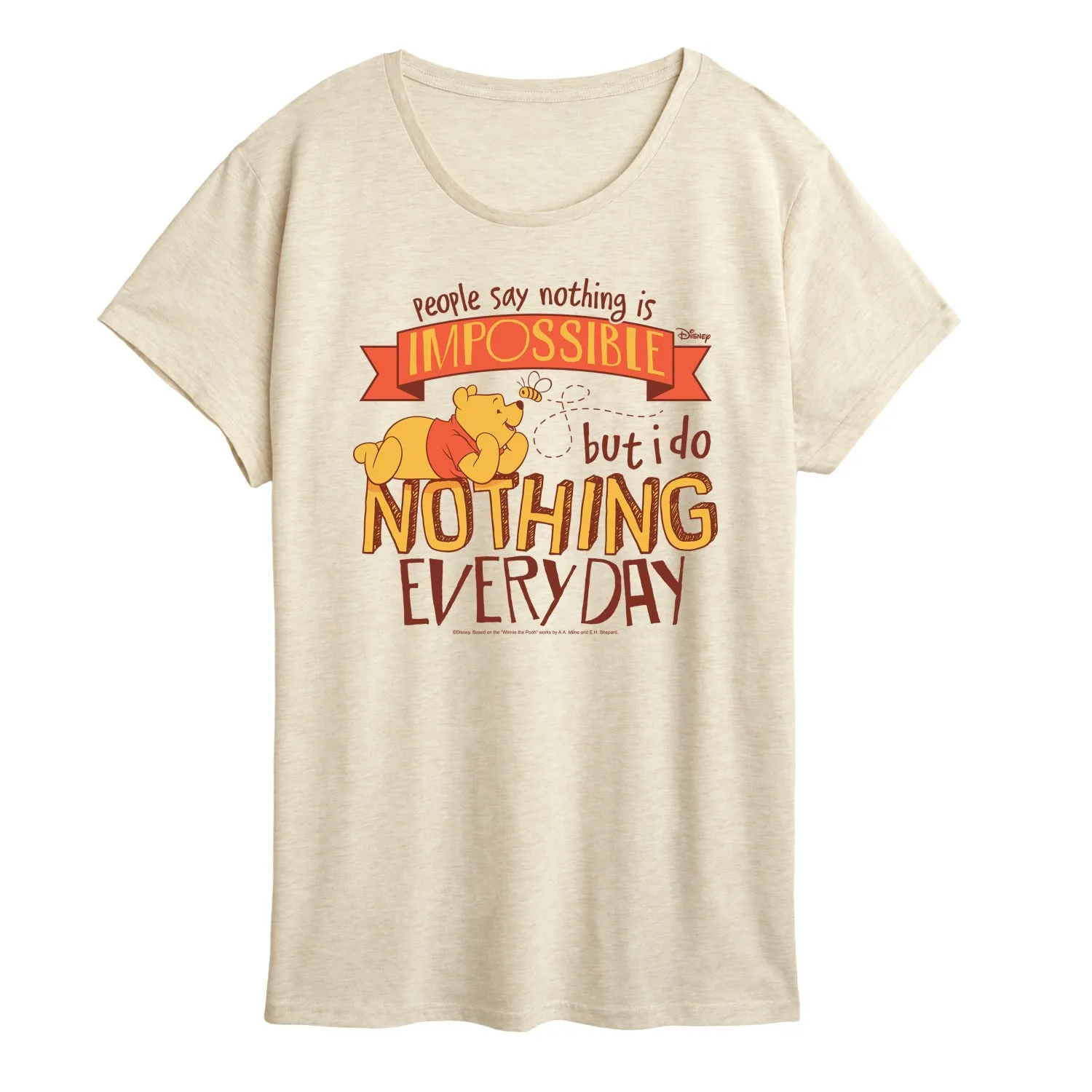 Winnie the Pooh - Nothing is Impossible - Women's Short Sleeve Graphic T-Shirt sold by Zulily