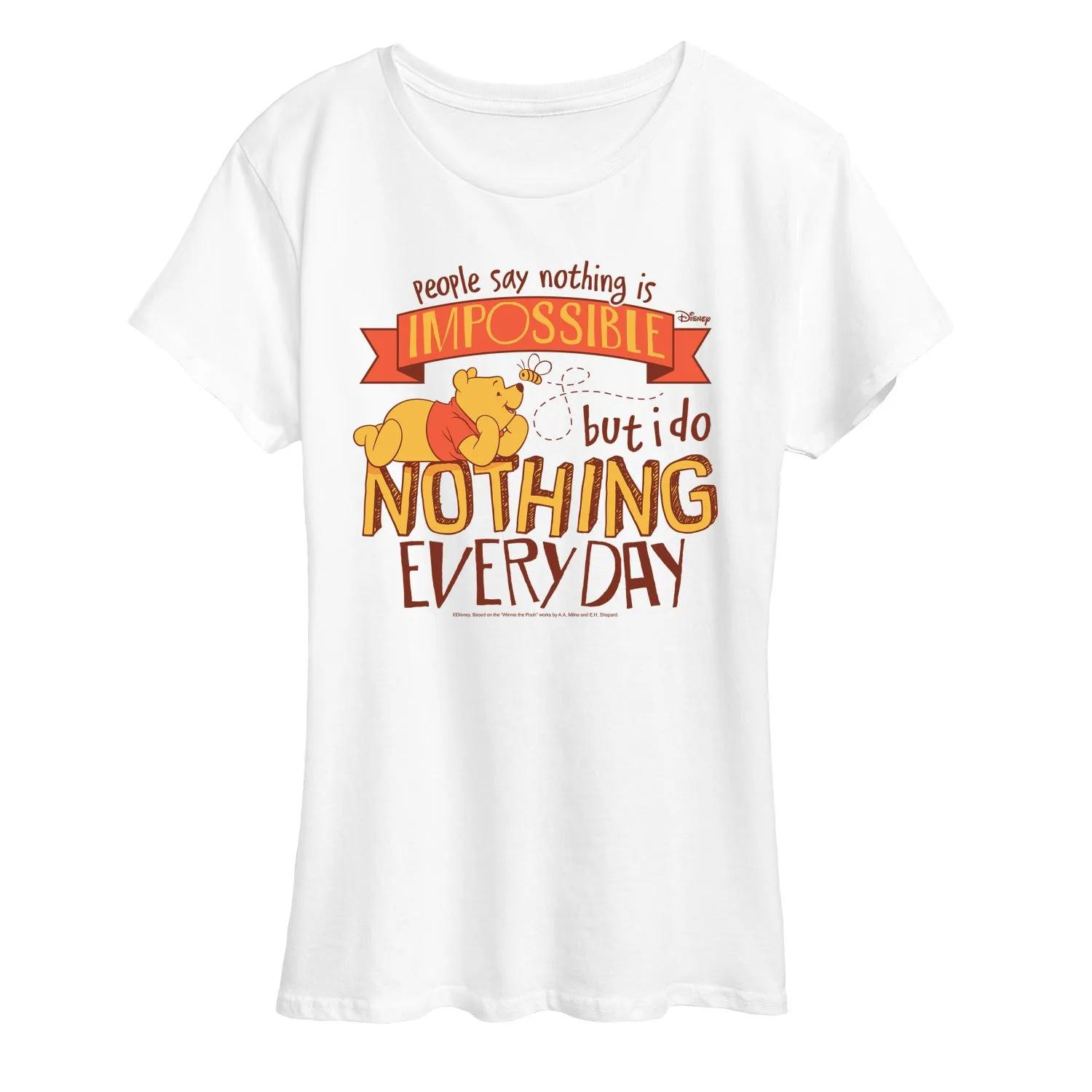 Winnie the Pooh - Nothing is Impossible - Women's Short Sleeve Graphic T-Shirt sold by Zulily product image thumbnail 2
