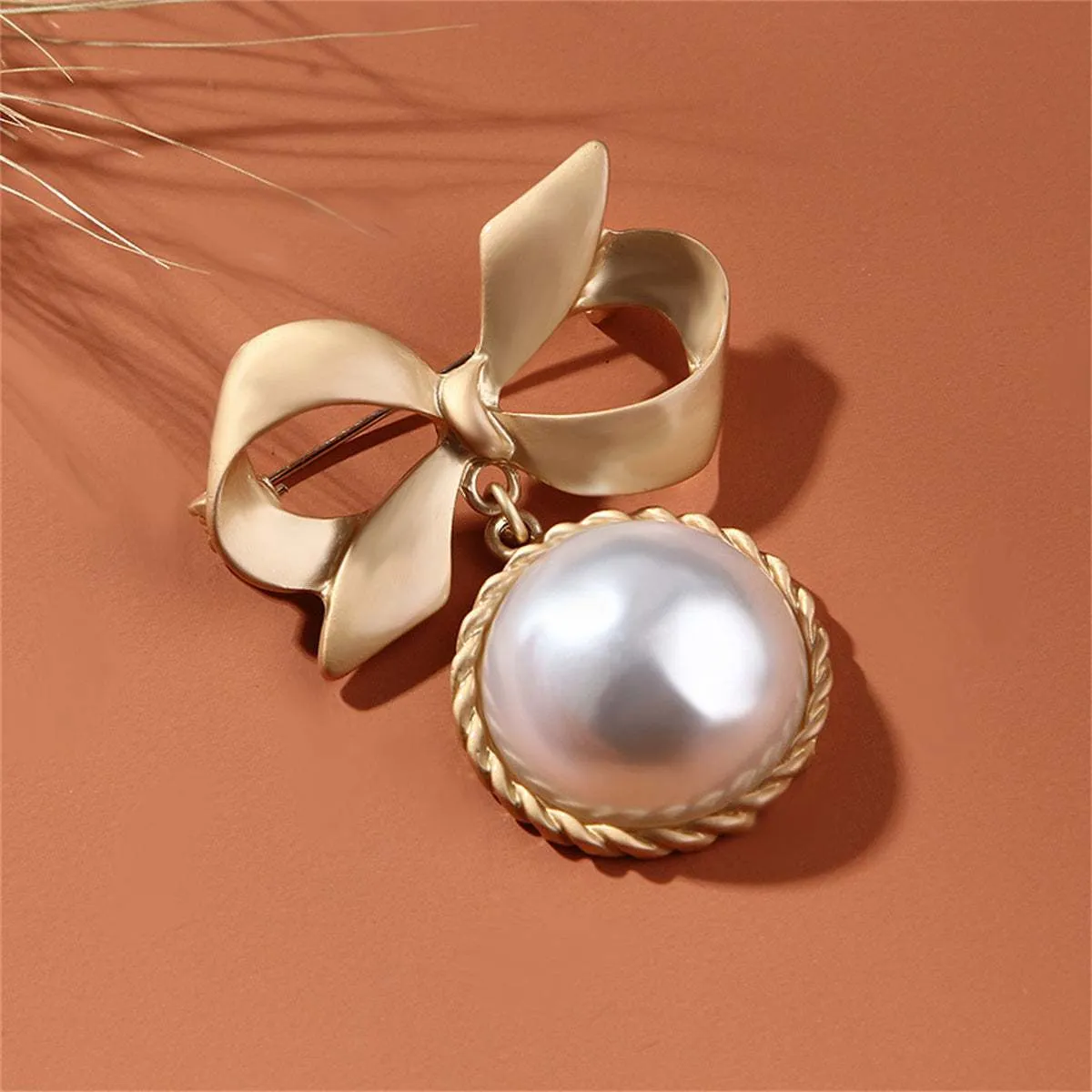 Pearl & Goldtone Bow Brooch sold by Zulily product image thumbnail 2