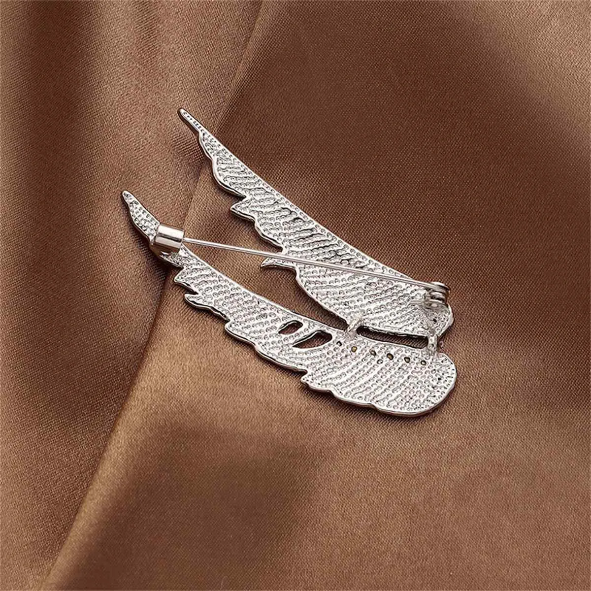 Cubic Zirconia & Silvertone Wings Brooch sold by Zulily product image thumbnail 3