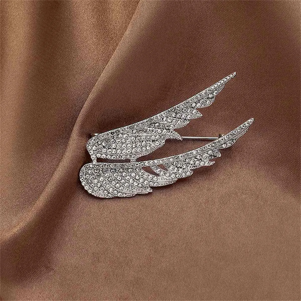 Cubic Zirconia & Silvertone Wings Brooch sold by Zulily product image thumbnail 2