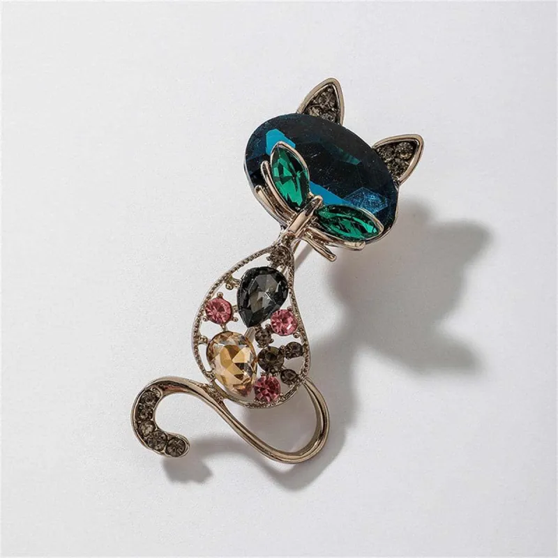 Cubic Zirconia & Crystal Goldtone Fox Brooch made by Zulily