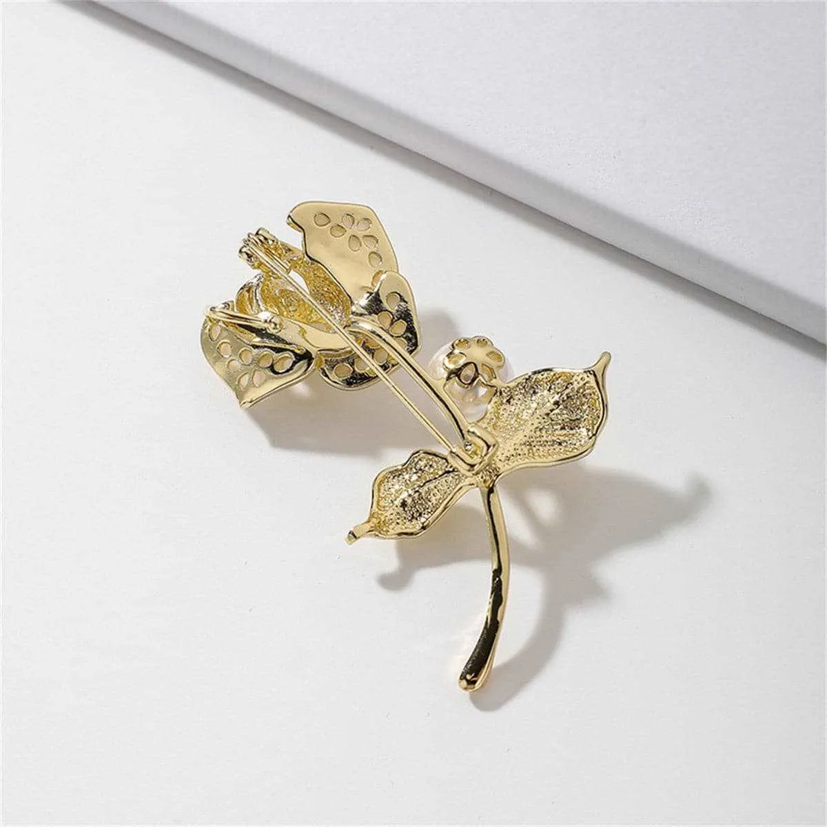 Pearl & Shell Goldtone Rose Brooch sold by Zulily product image thumbnail 3