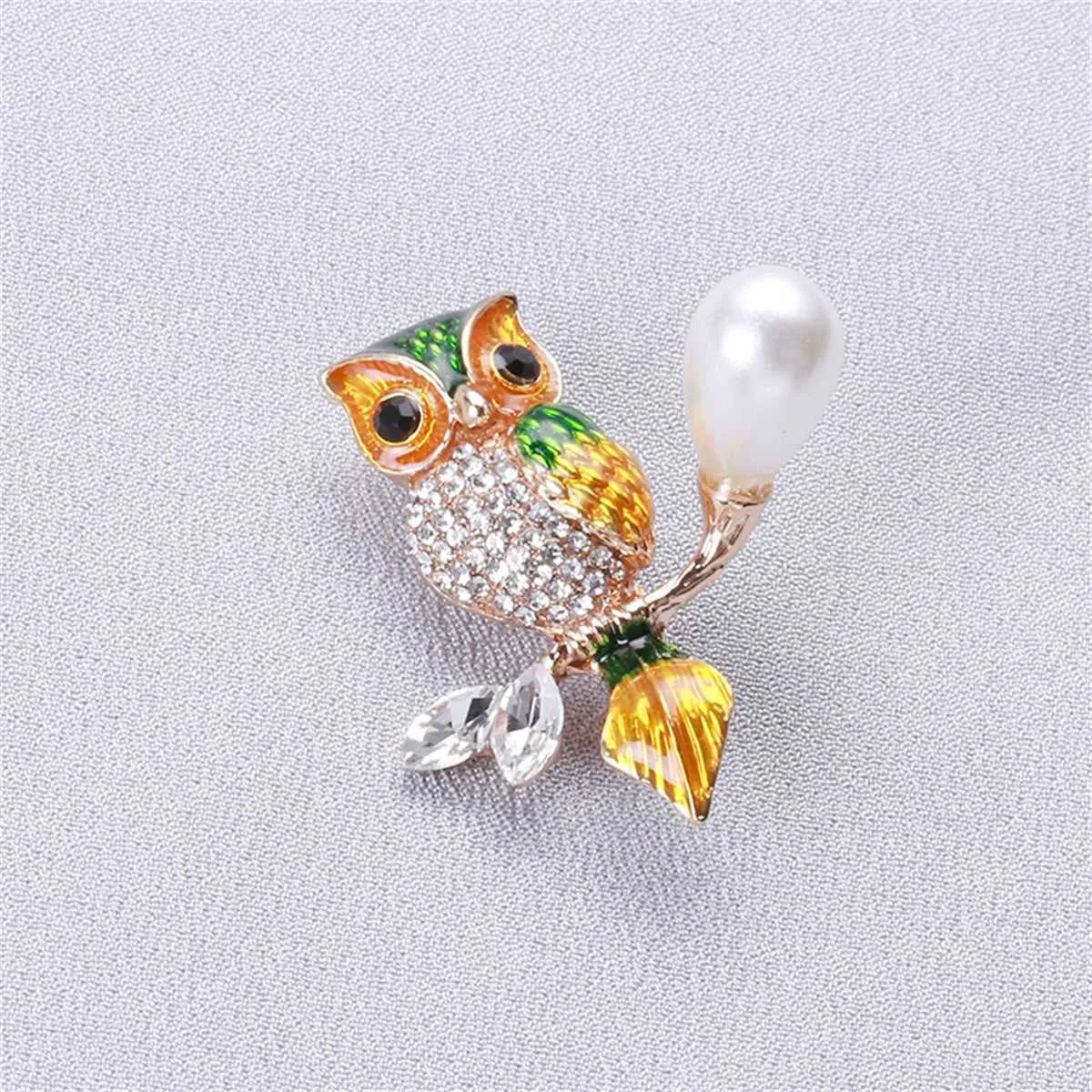 Green Crystal & Cubic Zirconia Owl Brooch sold by Zulily product image thumbnail 3