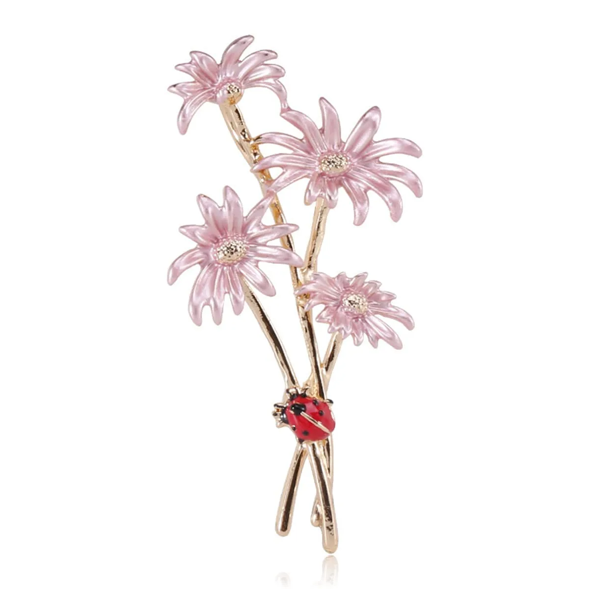 Pink Enamel & Goldtone Mum Ladybug Brooch sold by Zulily