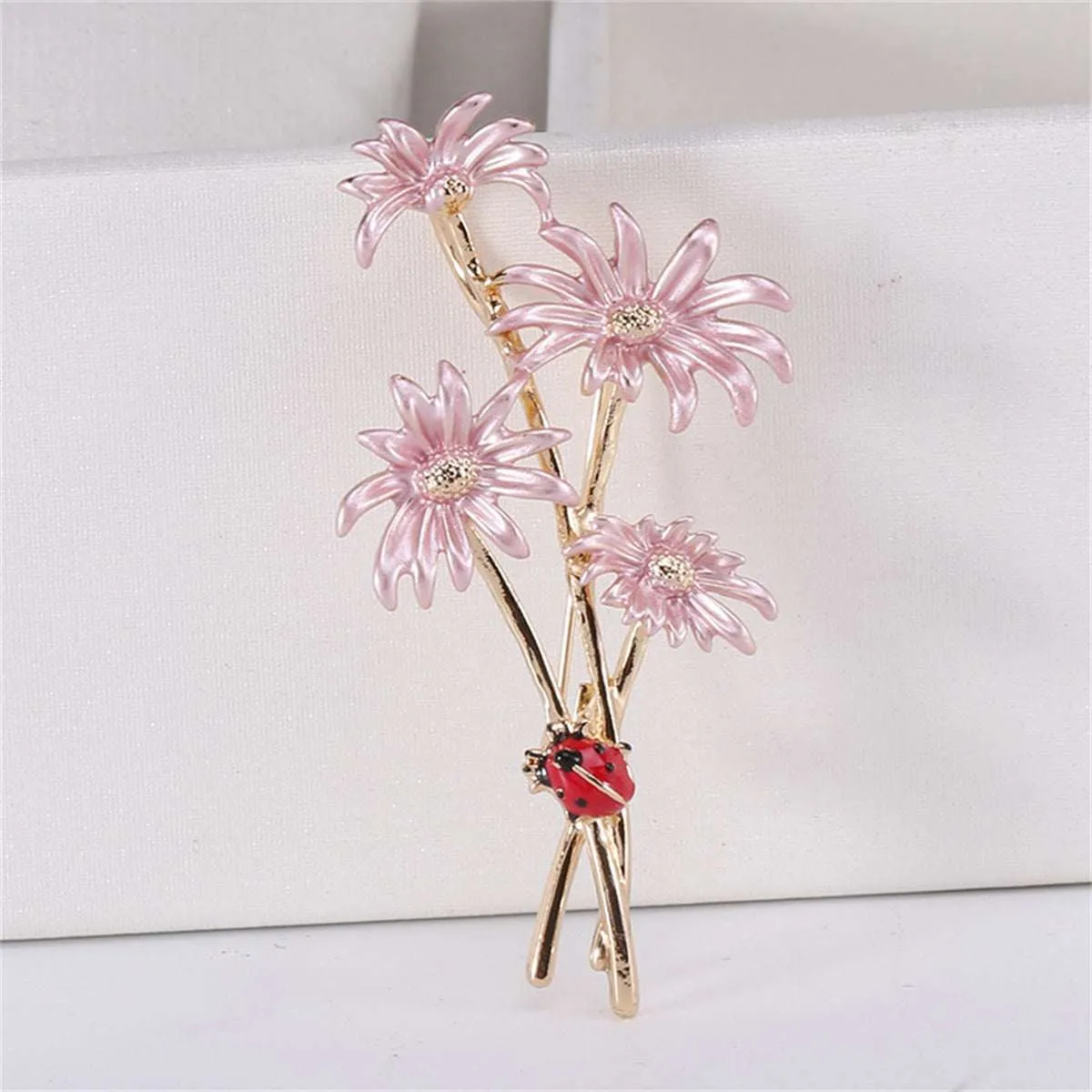 Pink Enamel & Goldtone Mum Ladybug Brooch sold by Zulily product image thumbnail 3