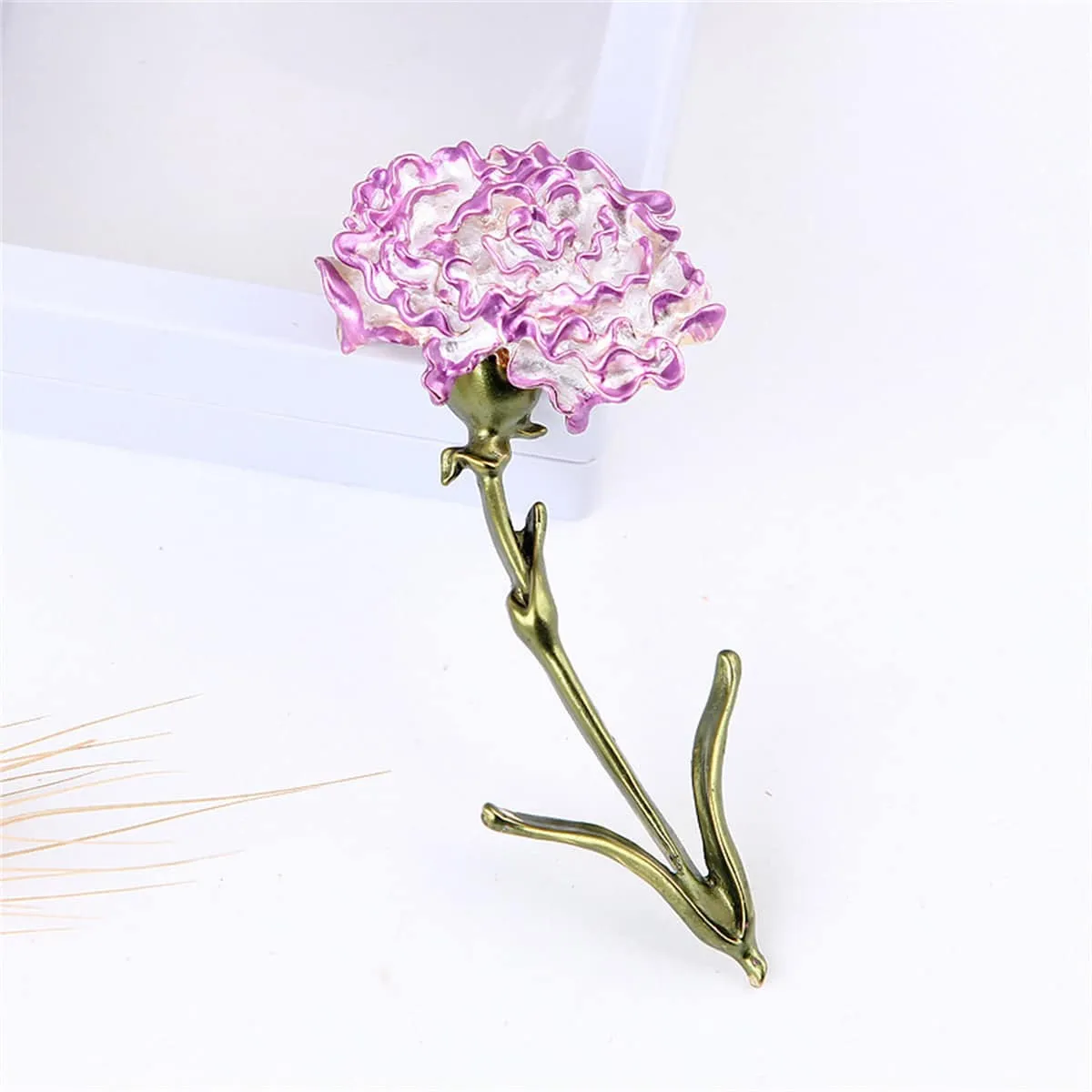 Pink Enamel & Goldtone Carnation Brooch sold by Zulily product image thumbnail 3
