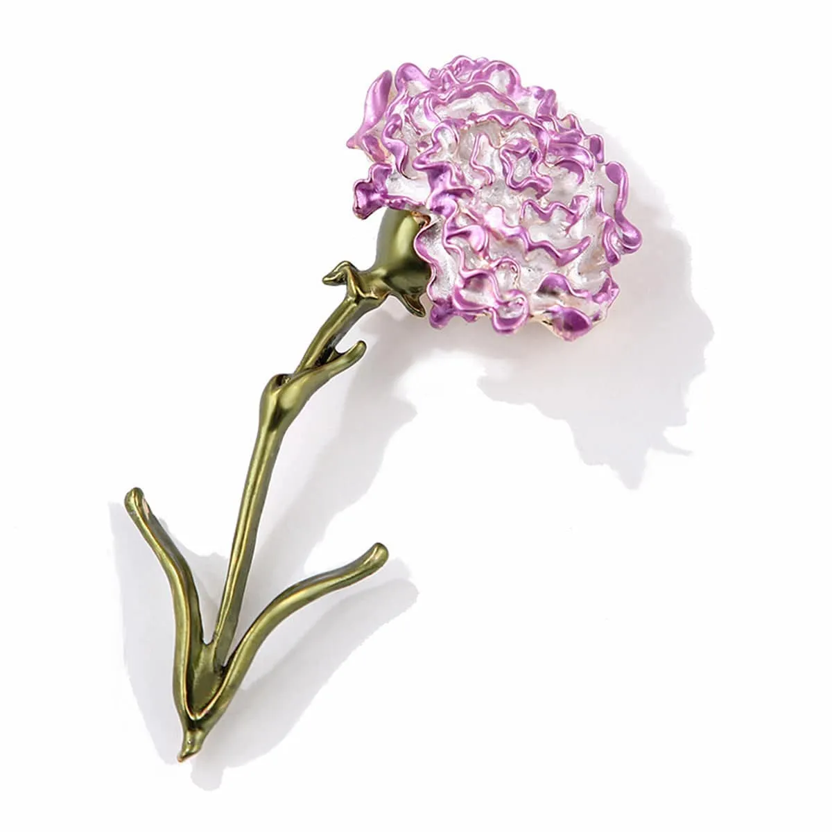 Pink Enamel & Goldtone Carnation Brooch sold by Zulily