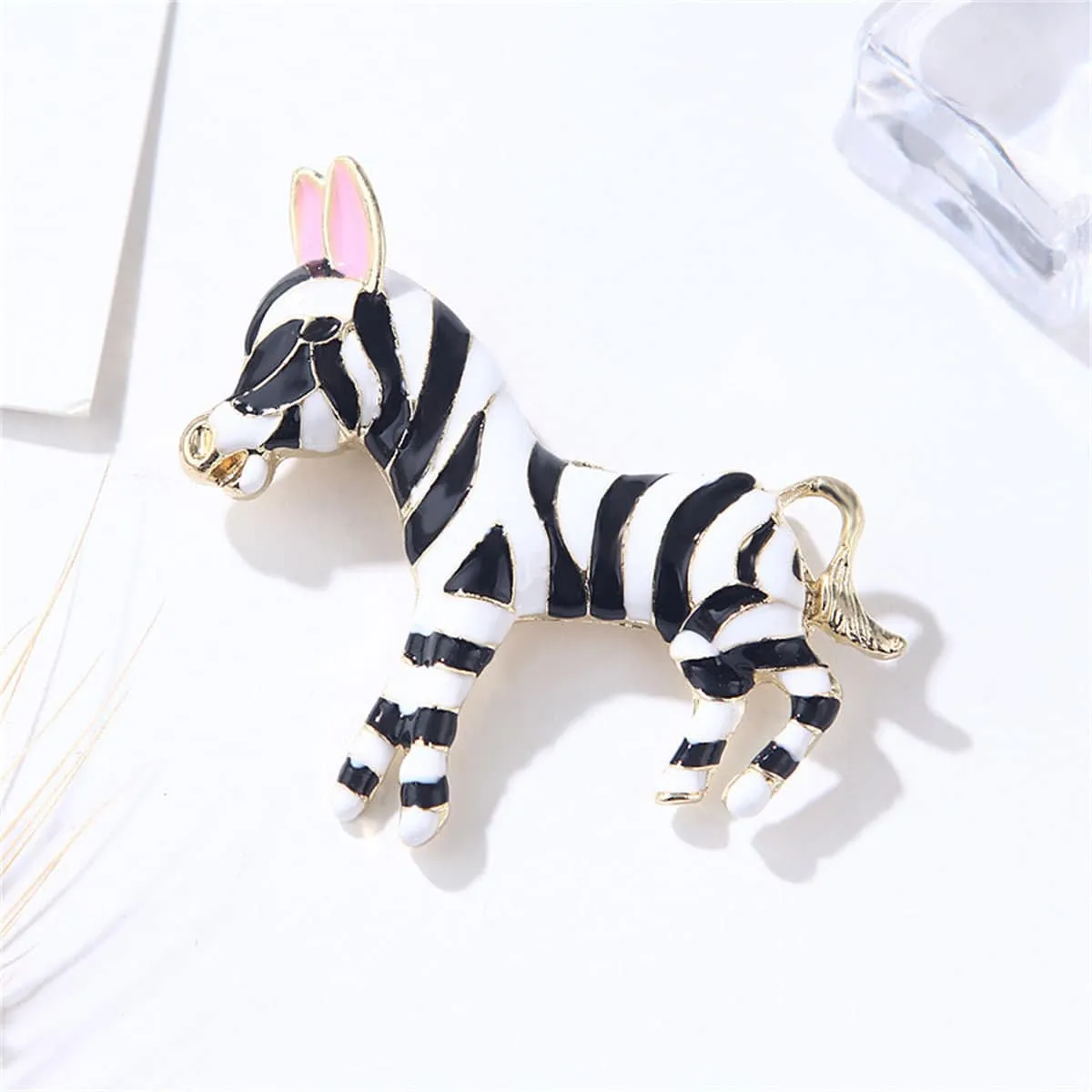 Black & White Enamel Zebra Brooch sold by Zulily product image thumbnail 3