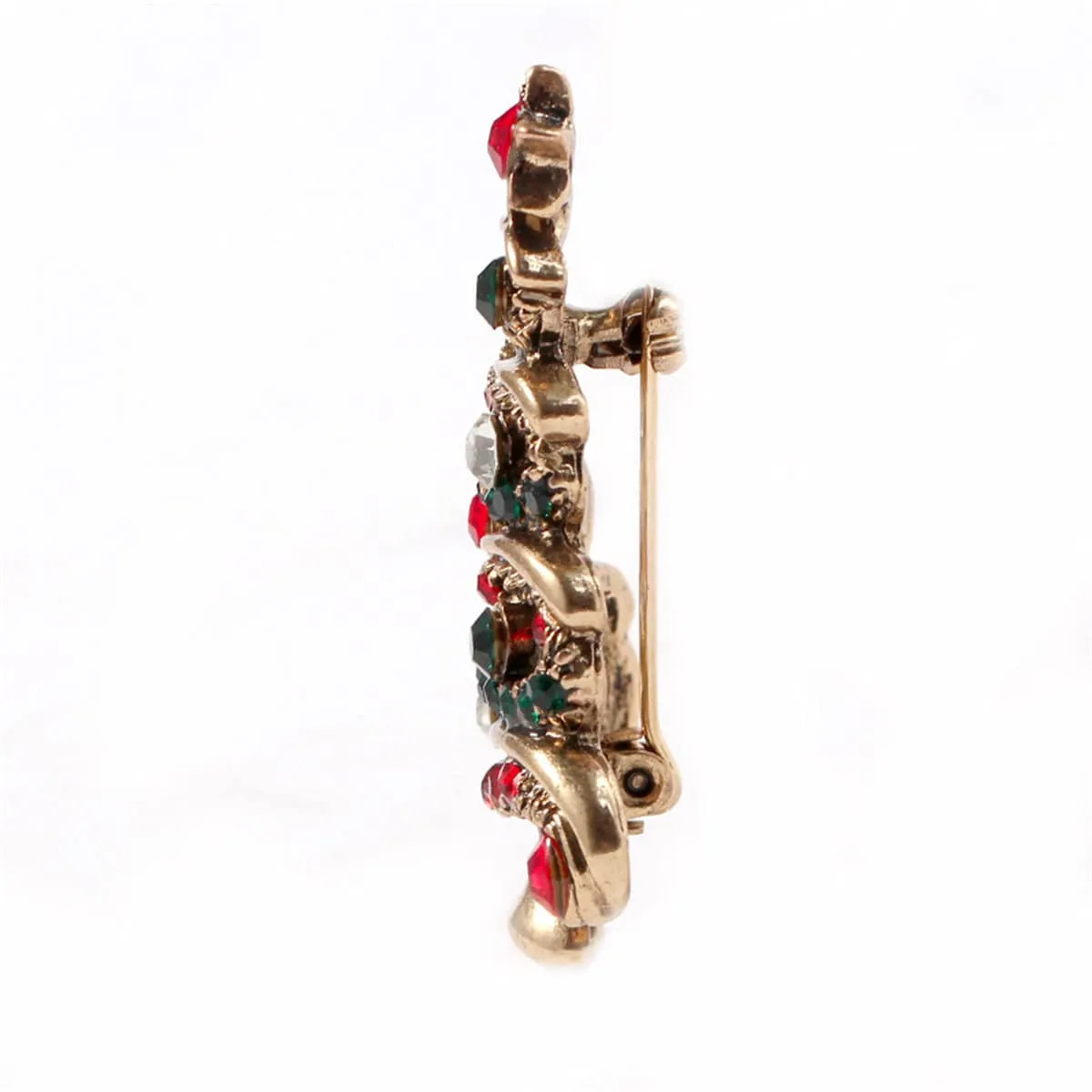Red Cubic Zirconia & Goldtone Christmas Tree Brooch sold by Zulily product image thumbnail 5