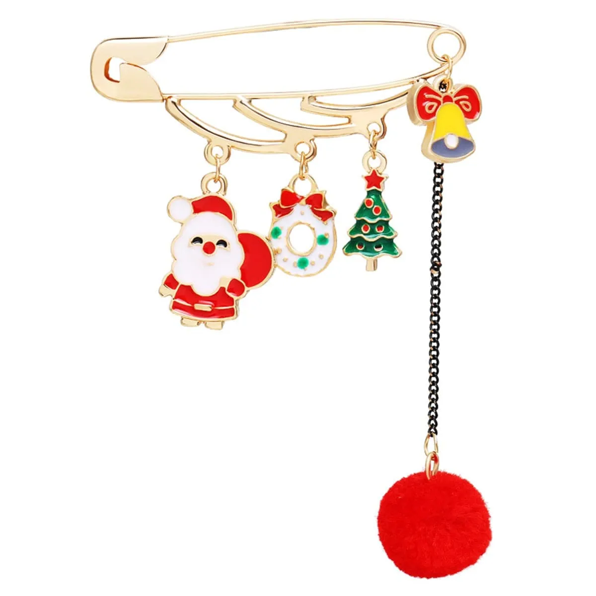 Goldtone Santa & Christmas Tree Pin Brooch sold by Zulily