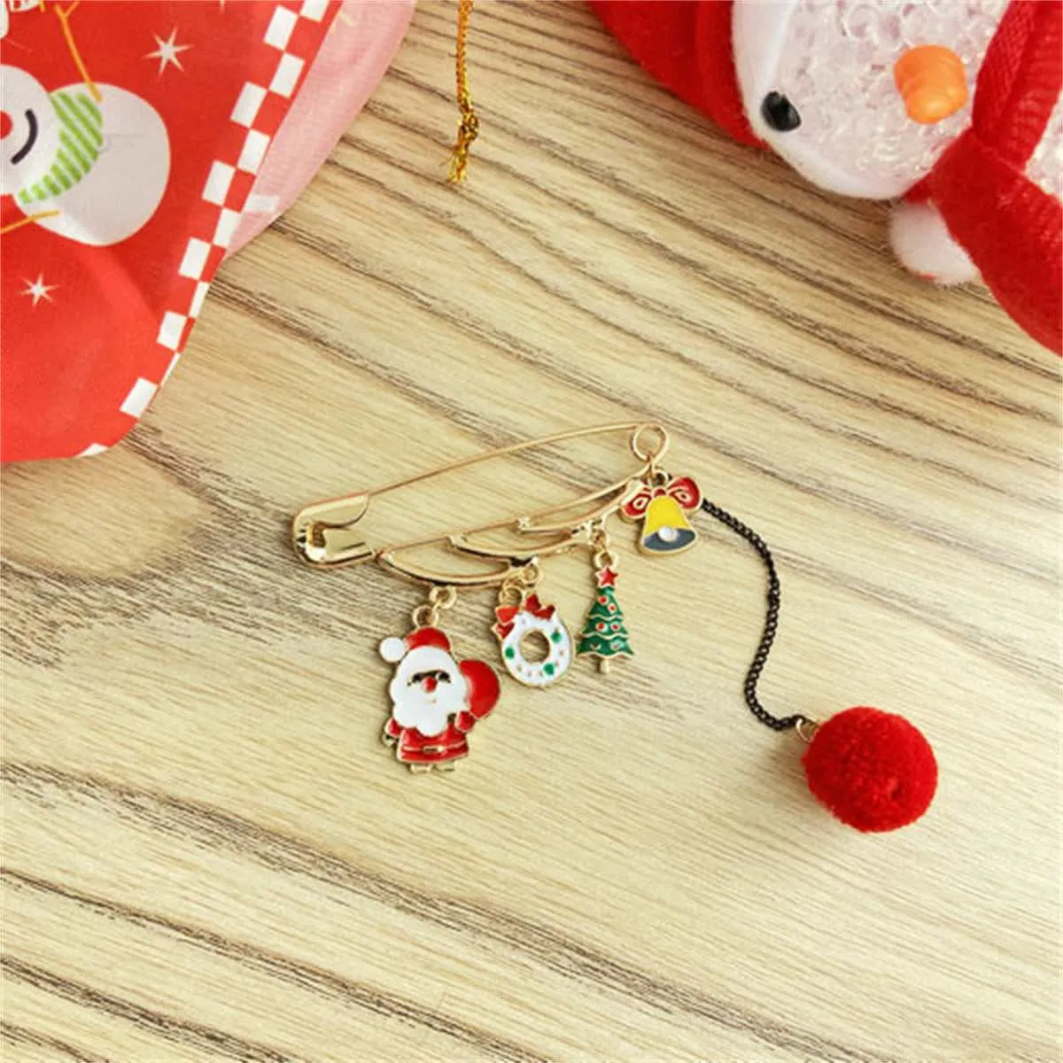 Goldtone Santa & Christmas Tree Pin Brooch sold by Zulily product image thumbnail 2