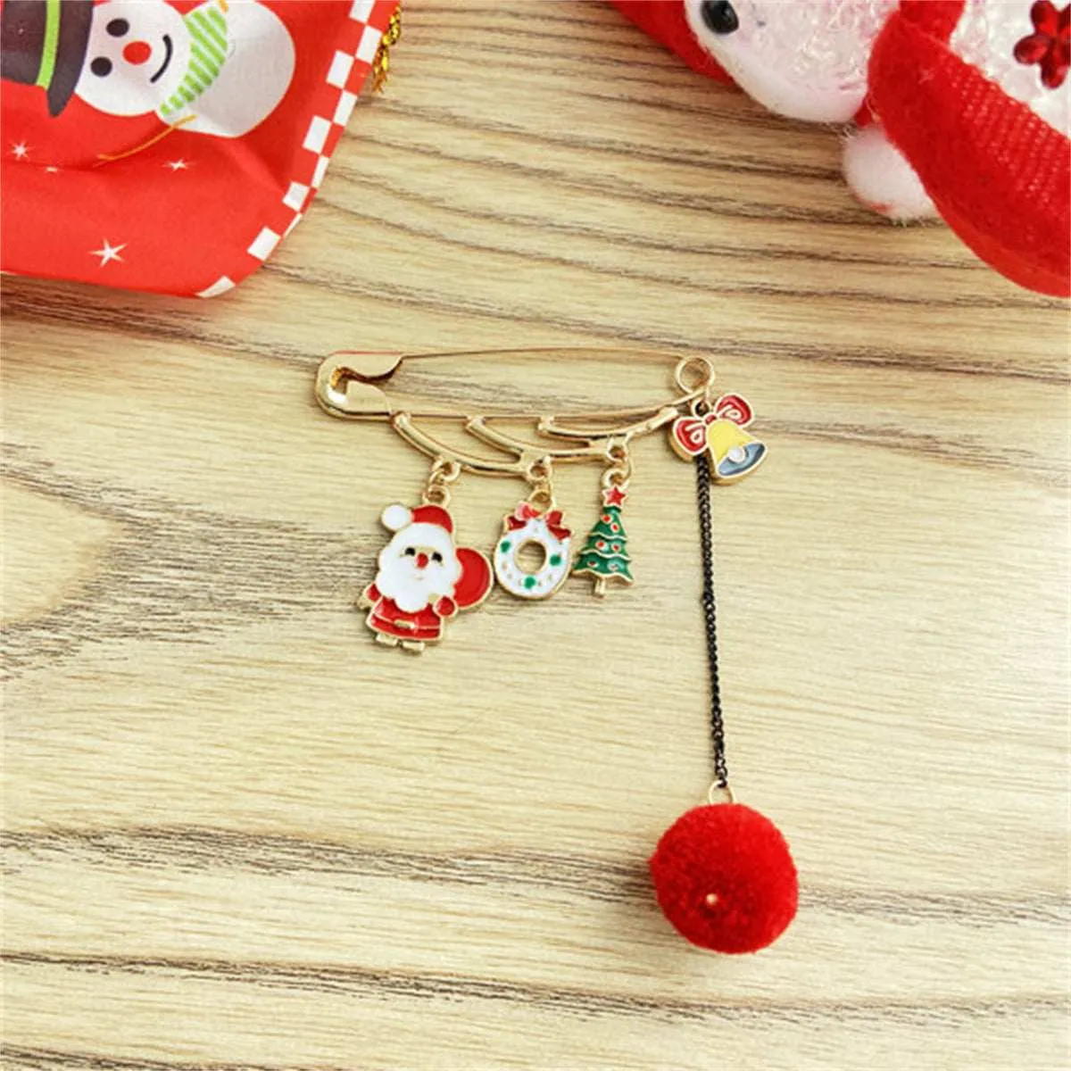 Goldtone Santa & Christmas Tree Pin Brooch sold by Zulily product image thumbnail 3