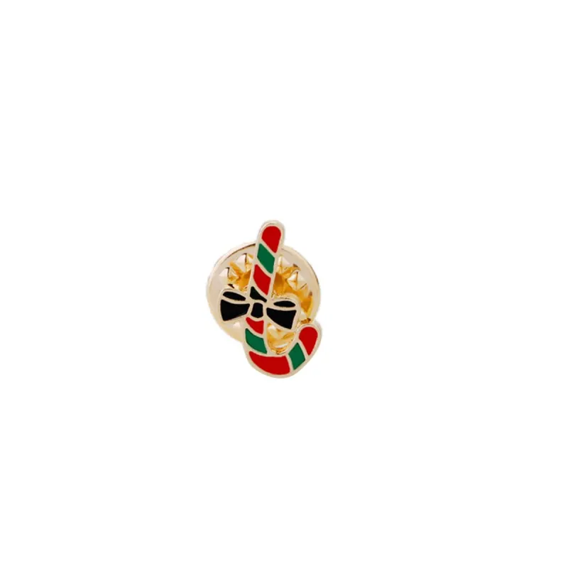Red Enamel & Goldtone Candy Cane Brooch made by Zulily