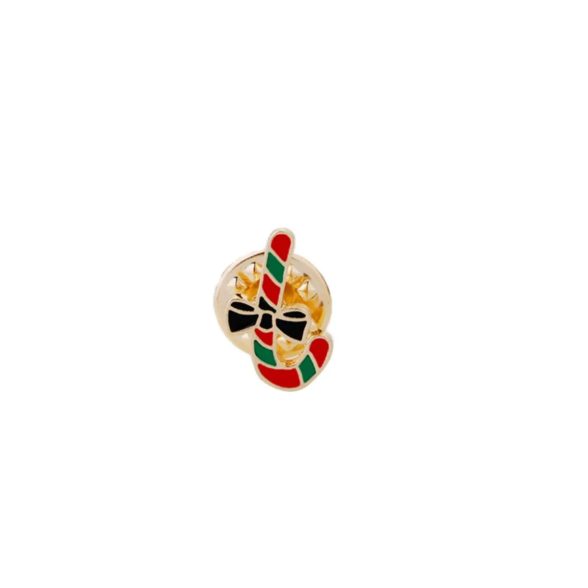 Red Enamel & Goldtone Candy Cane Brooch sold by Zulily