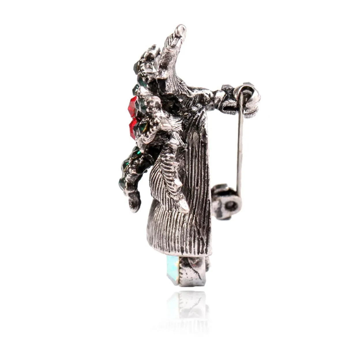 Cubic Zirconia & Silvertone Flower Christmas Bell Brooch sold by Zulily product image thumbnail 2