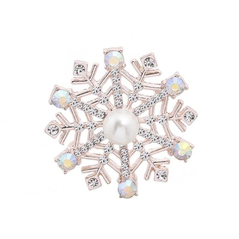 Pearl & Cubic Zirconia Silvertone Snowflake Brooch made by Zulily