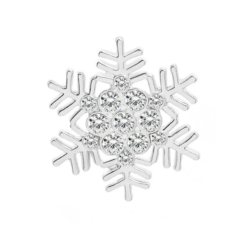 Cubic Zirconia & Silvertone Openwork Snowflake Brooch made by Zulily