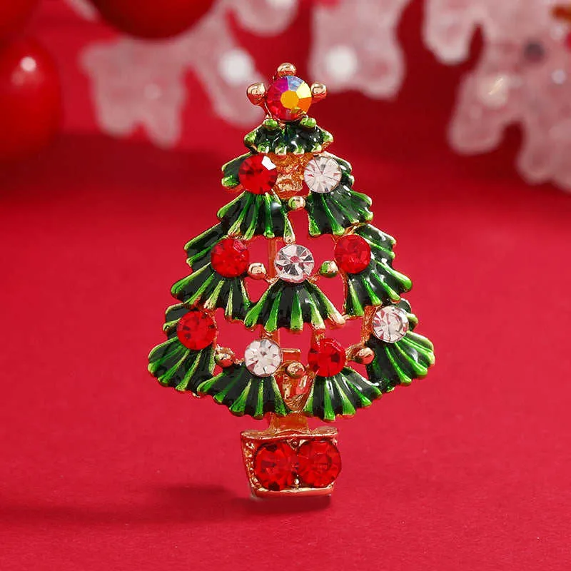 Green Enamel & Cubic Zirconia Goldtone Christmas Tree Brooch sold by Zulily