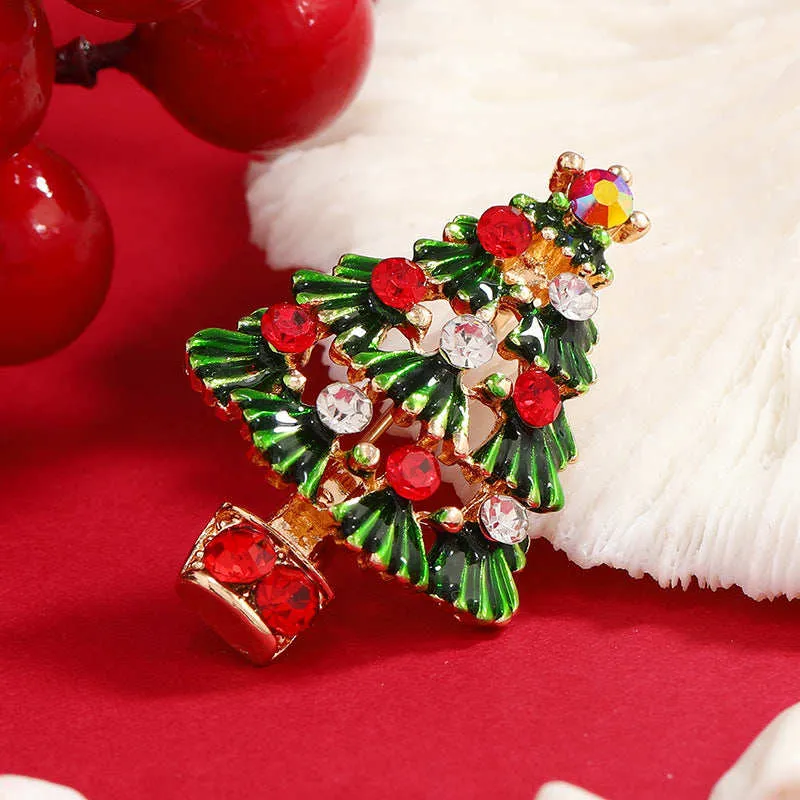 Green Enamel & Cubic Zirconia Goldtone Christmas Tree Brooch sold by Zulily product image thumbnail 2
