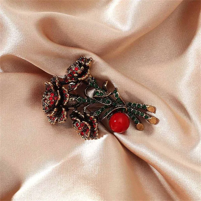 Cubic Zirconia & Resin Goldtone Flower Brooch made by Zulily