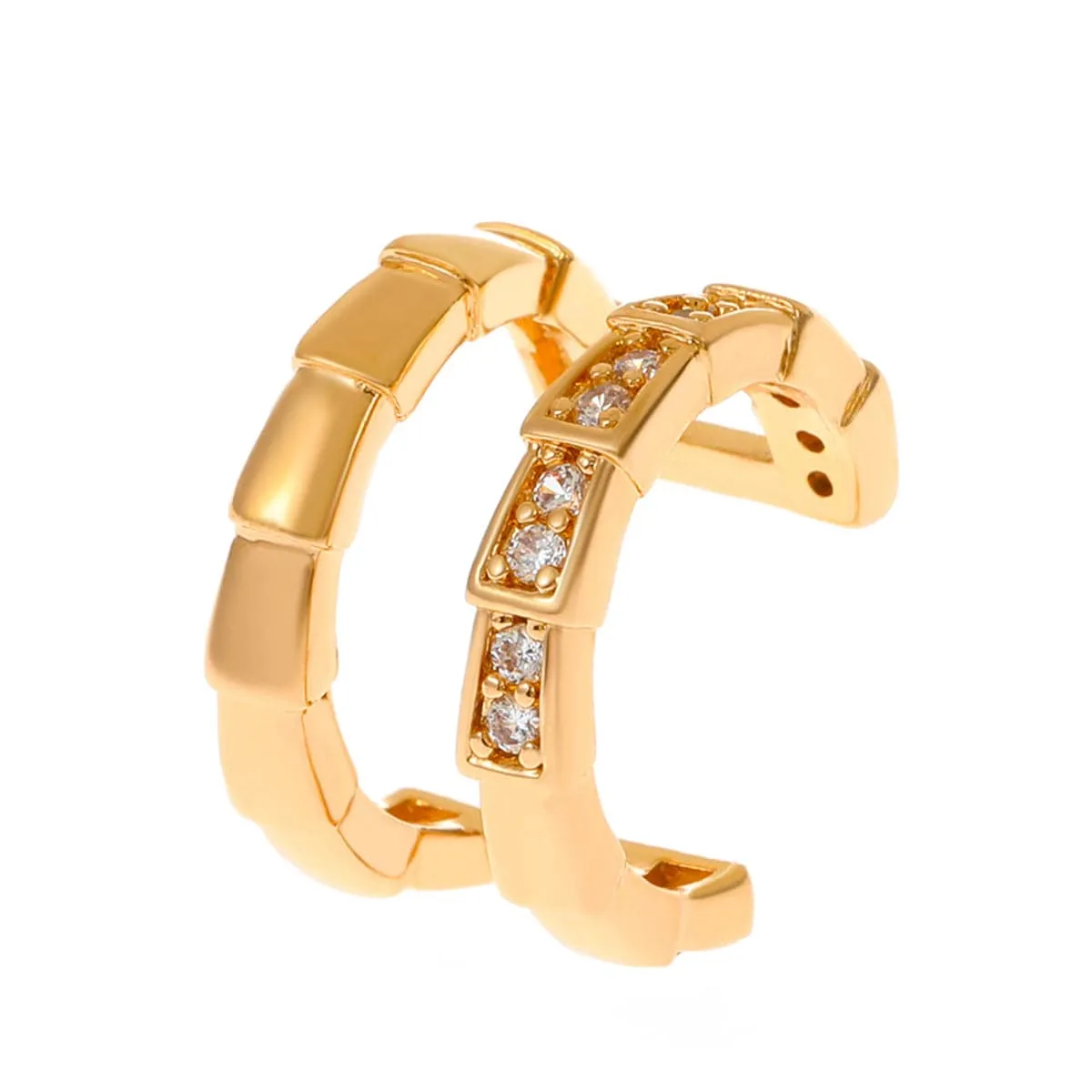 Cubic Zirconia & Goldtone Snake Layered Ear Cuff sold by Zulily product image thumbnail 2