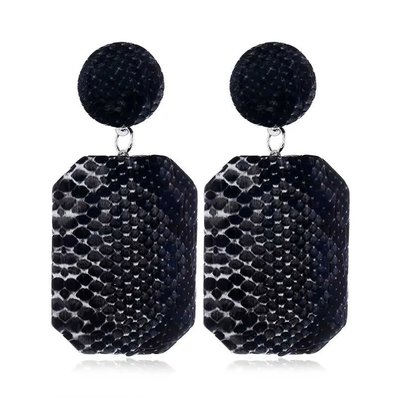 Black Serpentine Geometric Drop Earrings made by Zulily