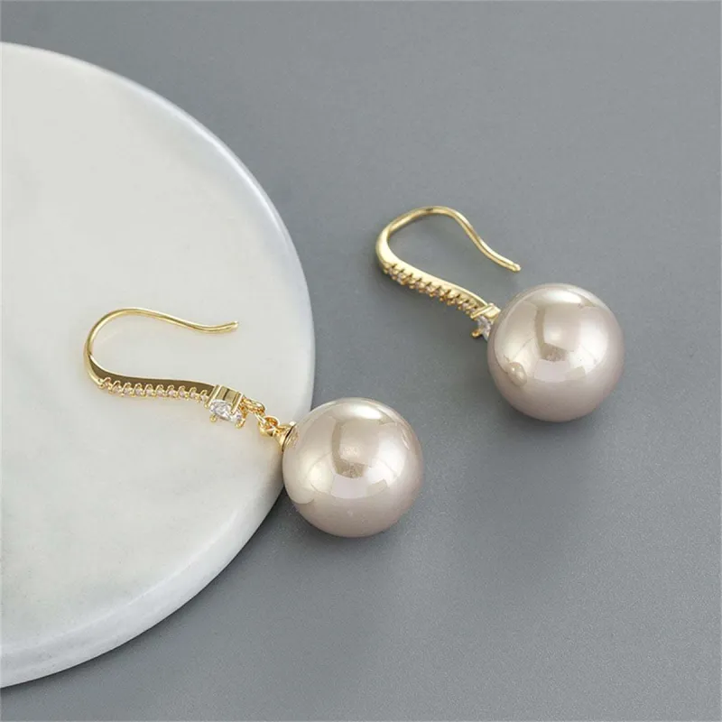Cubic Zirconia & Pink Pearl Goldtone Dangle Drop Earrings made by Zulily