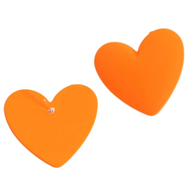 Orange Acrylic Heart Stud Earrings made by Zulily