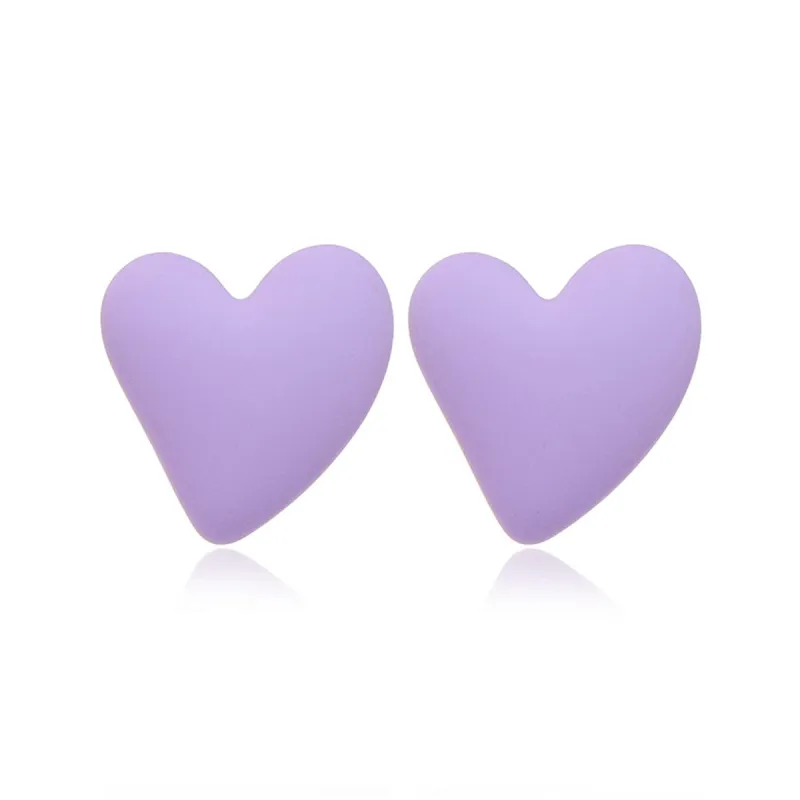 Light Purple Acrylic & Silvertone Heart Stud Earrings made by Zulily