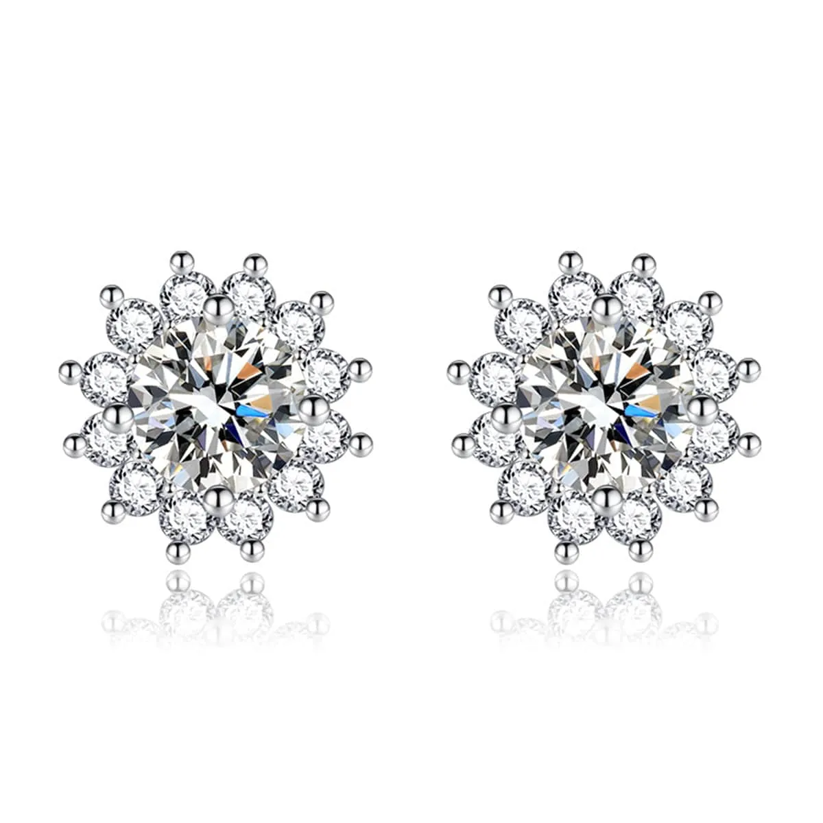 Colored Crystal & Cubic Zirconia Silvertone Flower Stud Earrings sold by Zulily