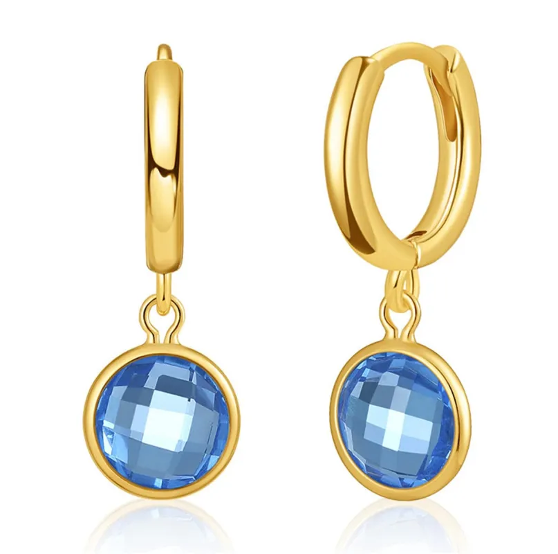 Purple Crystal & Goldtone Round Huggie Earrings made by Zulily