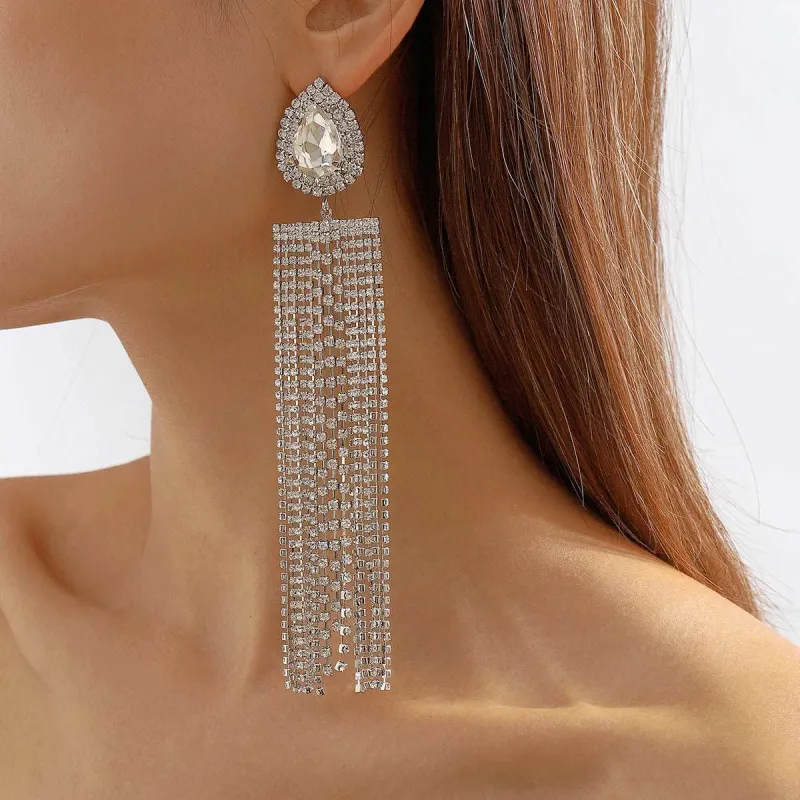 Cubic Zirconia & Crystal Silvertone Tassel Drop Earrings made by Zulily