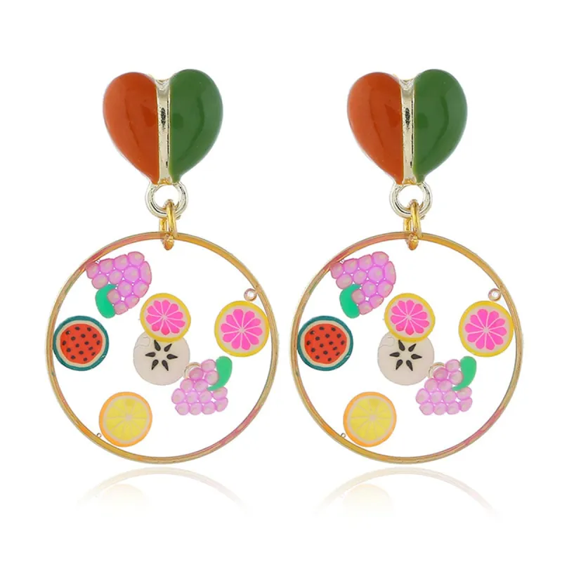 Red Enamel & Resin Heart Fruit Drop Earrings made by Zulily