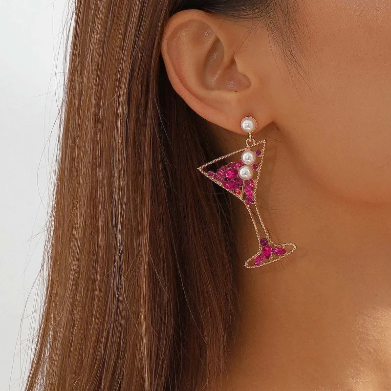 Pearl & Pink Crystal Cubic Zirconia Cocktail Drop Earrings made by Zulily