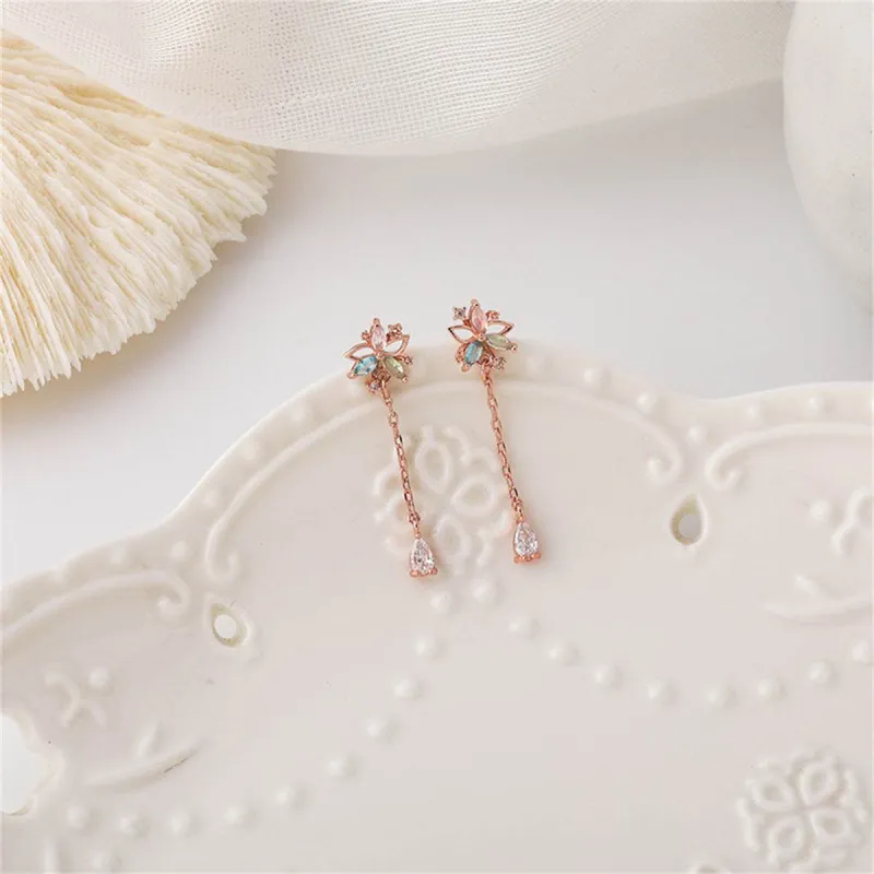 Cubic Zirconia & Crystal Goldtone Flower Drop Earrings made by Zulily