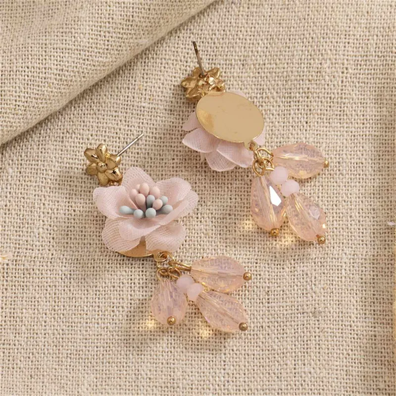 Pink & Blue Enamel Flower Drop Earrings made by Zulily