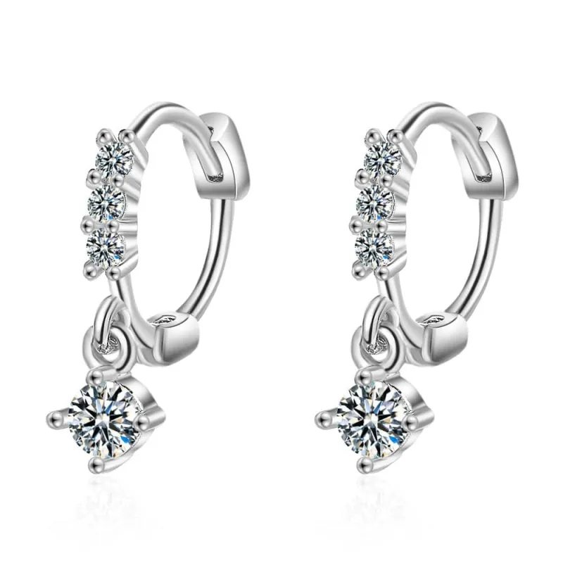 Cubic Zirconia & Silvertone Round-Cut Drop Earrings made by Zulily