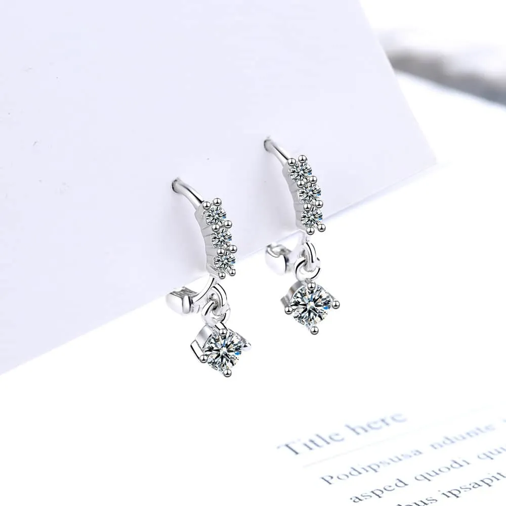 Cubic Zirconia & Silvertone Round-Cut Drop Earrings sold by Zulily product image thumbnail 2