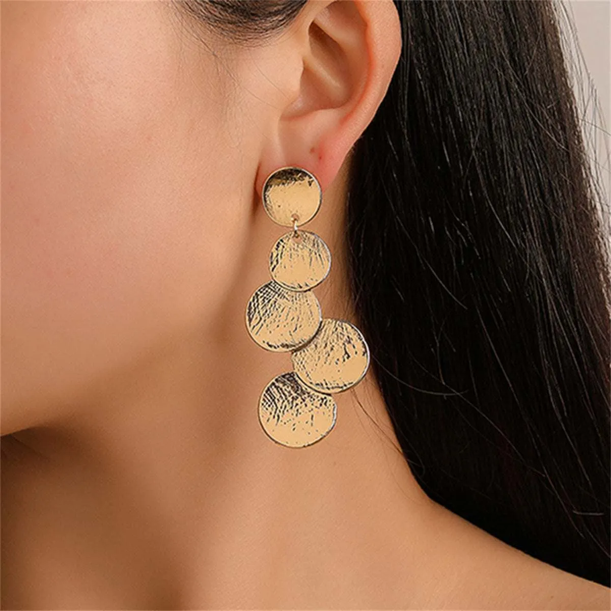 Goldtone Coin Cluster Drop Earrings sold by Zulily product image thumbnail 3