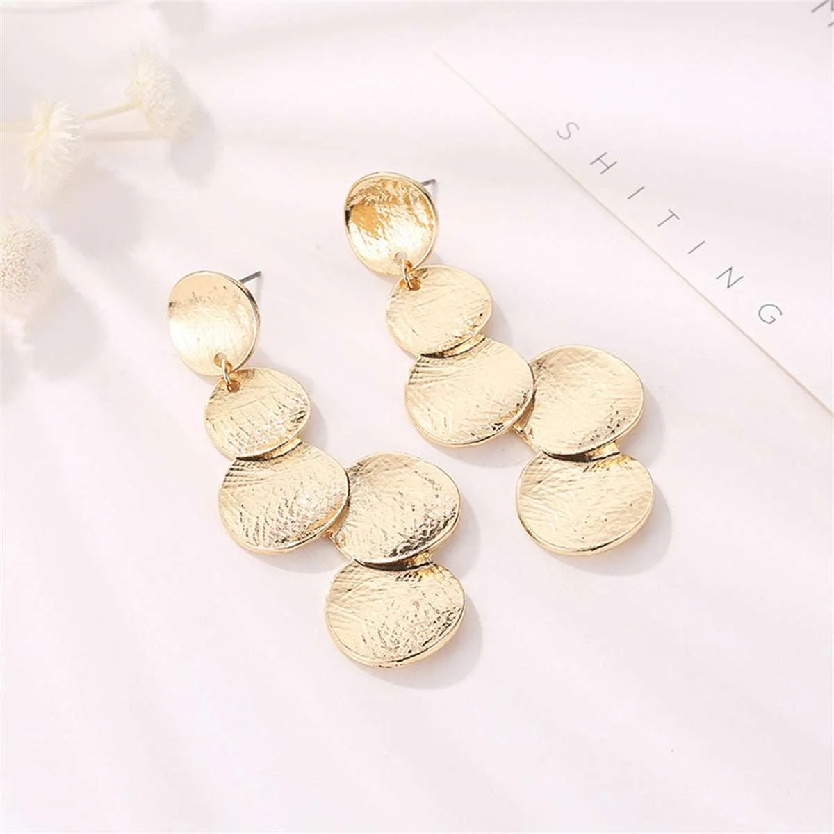 Goldtone Coin Cluster Drop Earrings sold by Zulily