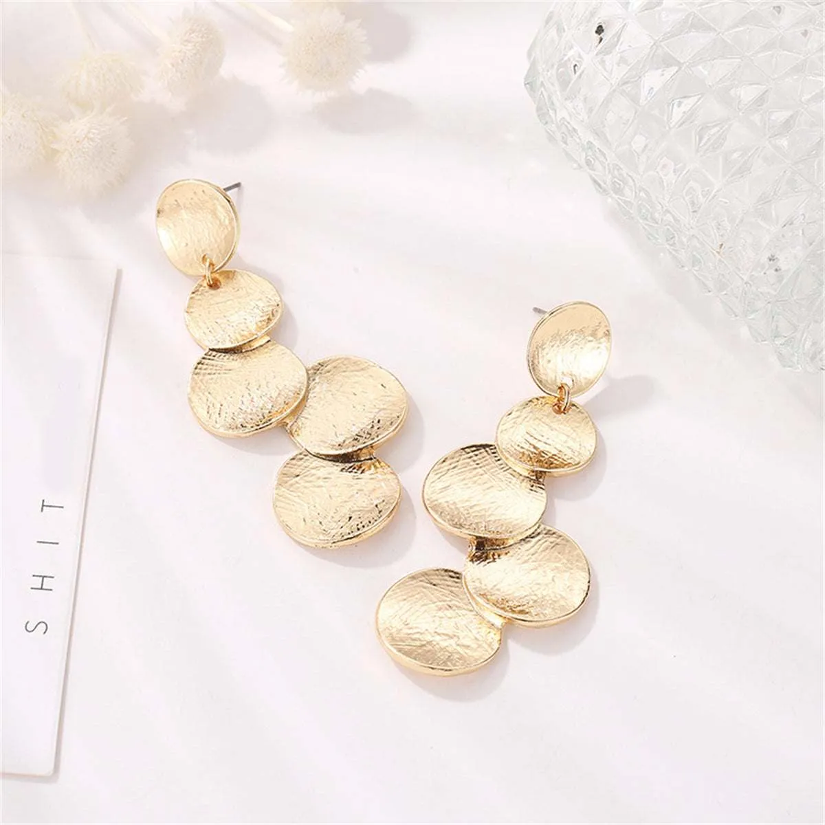 Goldtone Coin Cluster Drop Earrings sold by Zulily product image thumbnail 2