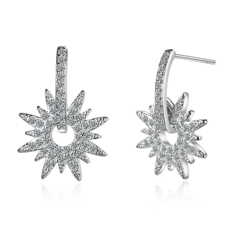 Cubic Zirconia & Silvertone Sun Drop Earrings made by Zulily