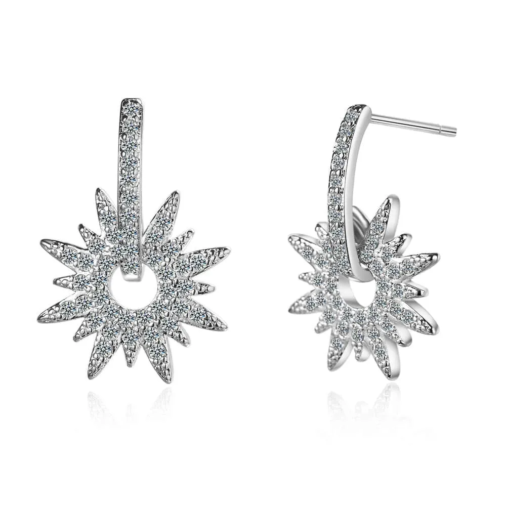 Cubic Zirconia & Silvertone Sun Drop Earrings sold by Zulily