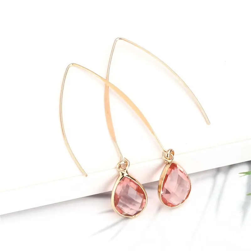 Pink Crystal & Goldtone Threader Earrings made by Zulily