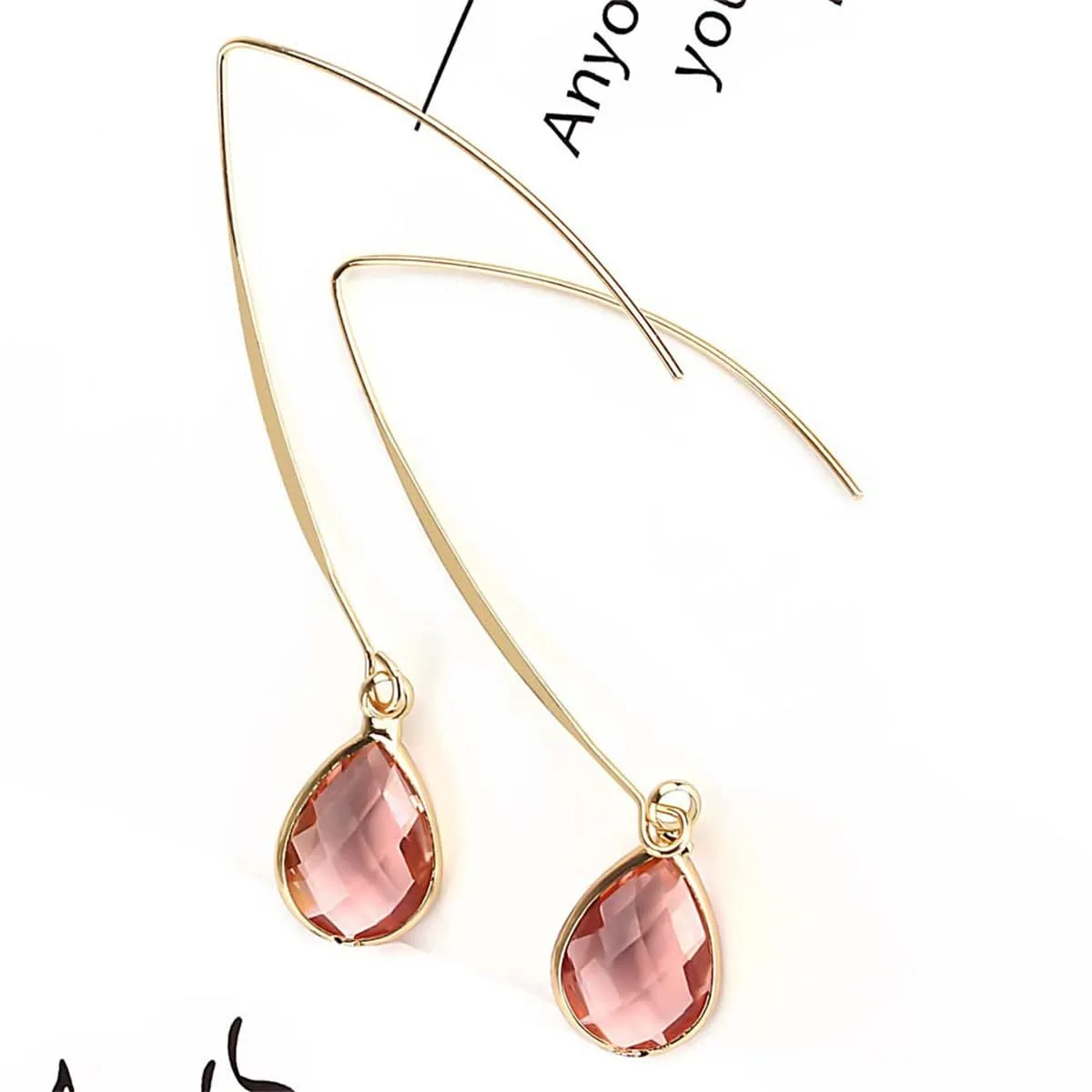 Pink Crystal & Goldtone Threader Earrings sold by Zulily product image thumbnail 2