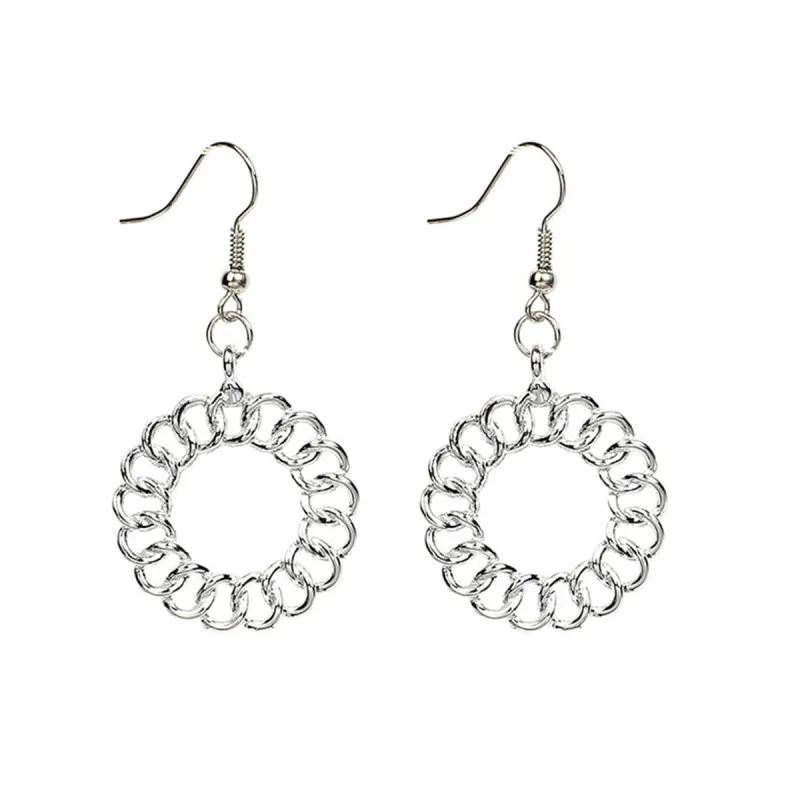 Silvertone Open Figaro Round Drop Earrings made by Zulily